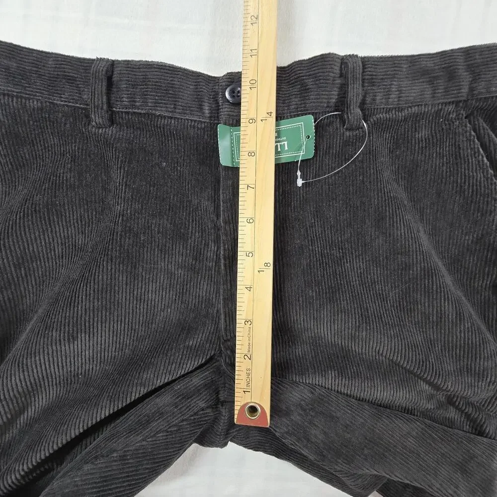 LL Bean Mens Stretch Country Corduroy Pants Dark Charcoal Classic Fit 34X30 NWT